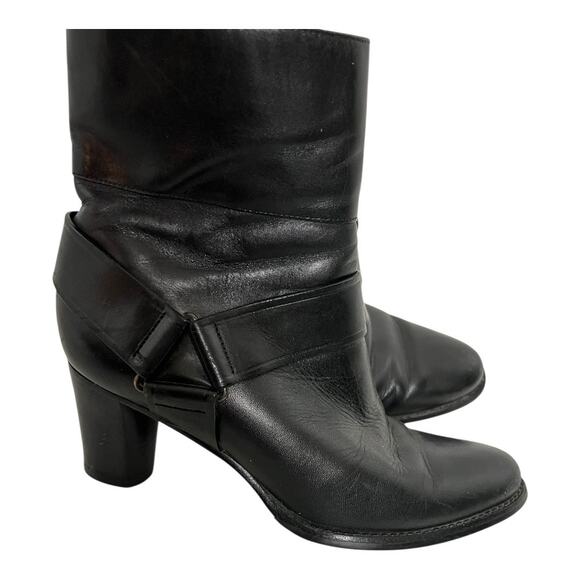 Cole Haan Women's Size 6B Black Leather Mid Calf Boots with Nike Air Heels - Picture 1 of 8